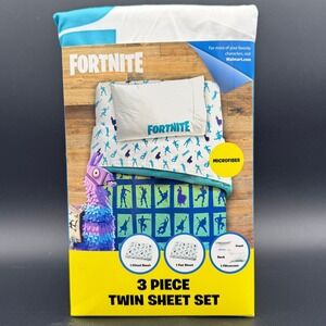 Fortnite Llama 3 Piece Microfiber Twin Bedding Sheet Set & Pillowcase Kids Teens